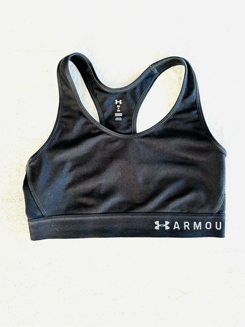 Under Armour Black Unlined Padless Sports Bra, Size Small